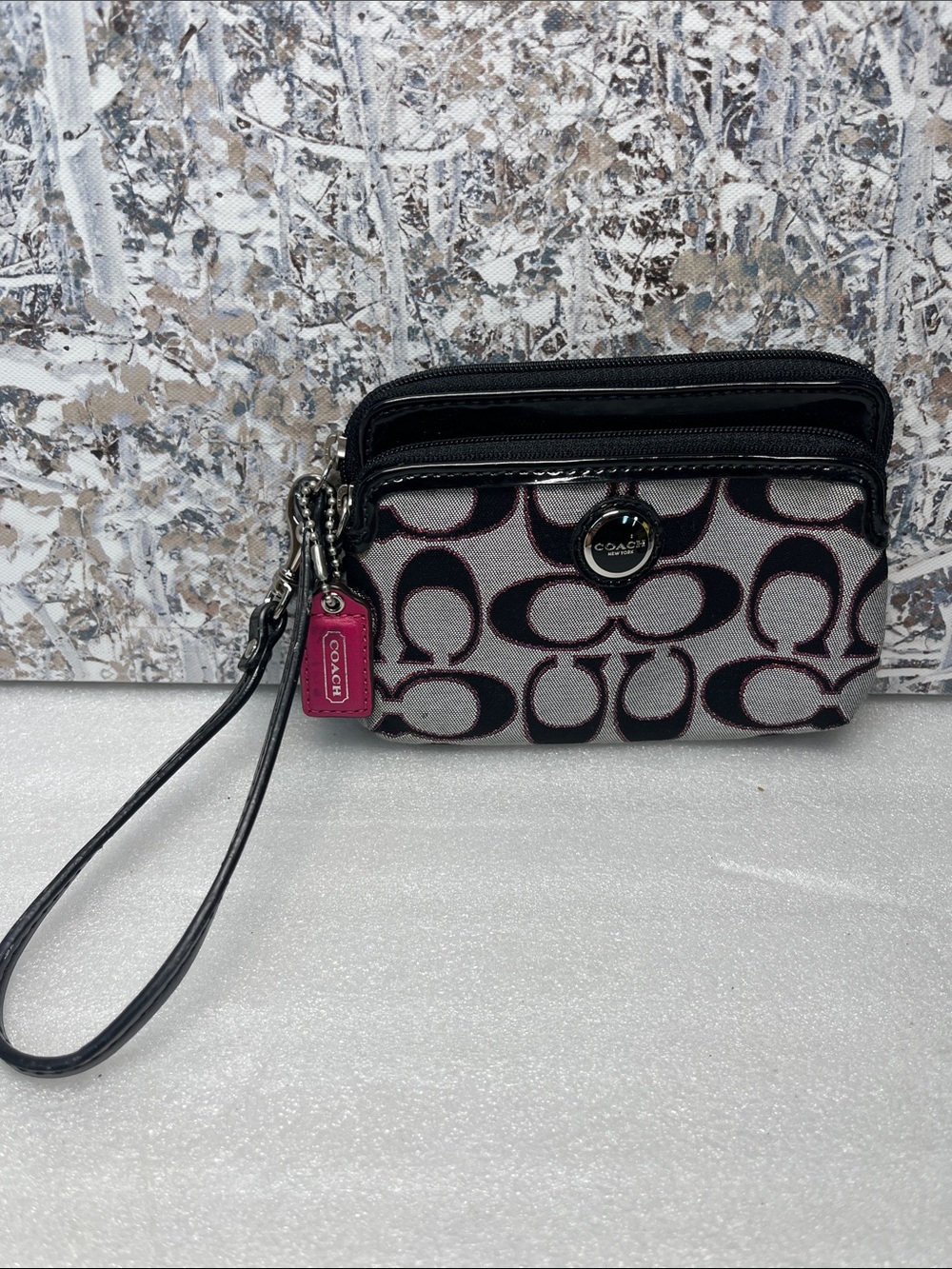 Coach Signature Zip Wristlet
